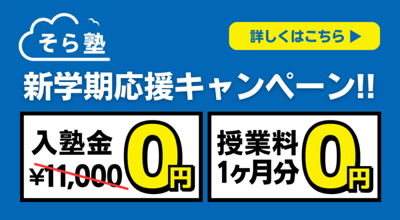 【親が選んだ】オンライン家庭教師おすすめ人気ランキングTOP10 31 そら塾 新学期応援キャンペーン